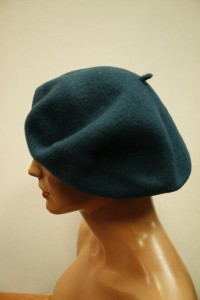 Beret gładki 100% wełna  11,5 cala 031112 kolor: morski 