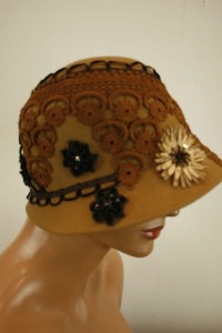 artystyczny  kapelusik od modniarki hand made 0044181 /  r.53-56 cm 