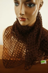 apaszka wełniana chusta ażur wełenka moherek  /  082001 brąz