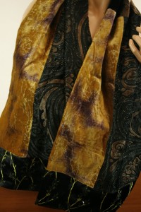 elegancki szal  jedwab z welurem 03320802