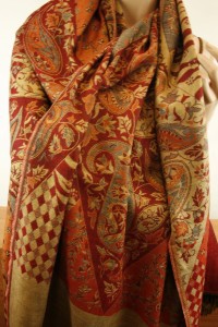 duży szal we wzory cieplejszy   0500079 butikdominiki.pl 