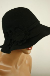 kapelusz filcowy czarny r.53-57 cm  / miękki