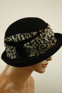 ekskluzywny kapelusz sierść królicza od modniarki  0511441 /  r.53-55 cm  czarny