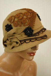 kapelusz   100% wełna filc od modniarki hand made 0777001 /  r.54-57 cm  