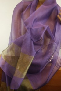 szal wieczorowy do sukienki jedwabny JZ 0077066 fiolet