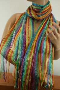 elegancki delikatny lekki szal 0255030 siatka   