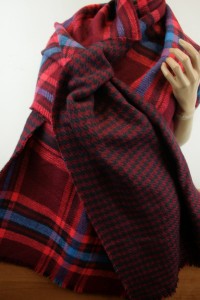 szal w kratę wełniany  2 stronny ciepły 50x200 cm / 05704608