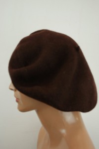obszerny Beret duża średnica 12 cali new wool  100% wełna 0042900 brąz