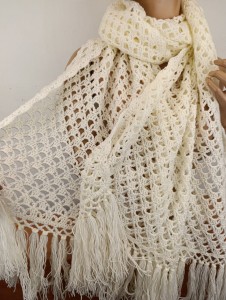 szal ażurowy wełna   hand made 0553102