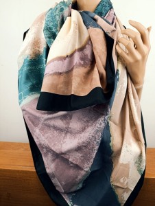 duża apaszka chusta jedwab/wiskoza 130x130 cm / 0025620