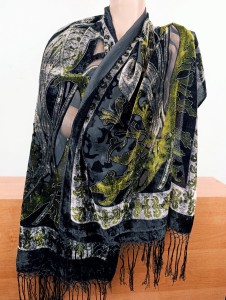 elegancki szal jedwab z welurem 08755005