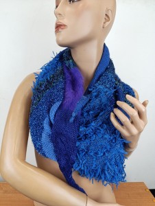 chusta dzianinowa wełniana fantazyjna hand made  - 00551500