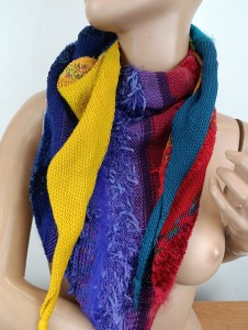 chusta dzianinowa wełniana fantazyjna hand made  - 00551521