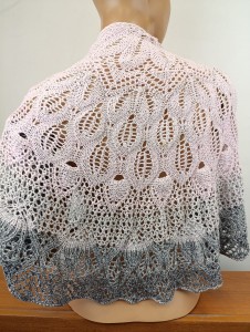 duża chusta dzianinowa wiskoza nić kordonek - 0058830 hand made  (1)