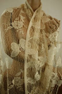 szal koronkowy 0038555 jasny beż