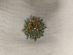 broszka  zielone cyrkonie 00254991