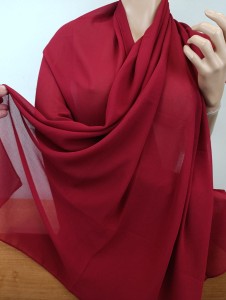 szal  żorżeta lejący matowy bordo 045520 