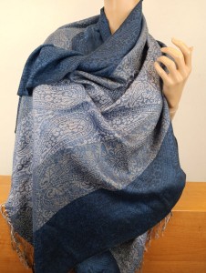 szal we wzory  JW 3802004 jedwab/wis mięsisty żakardowy   (1)