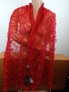 szal elegancki gipióra  czerwony 06655 butikdominiki.pl  