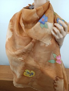 jedwabna apaszka  lekka 90x90  cm /100% jedwab 0407108