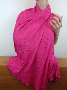 szal tafta gnc  fuksja 0049011 jedwab/poliester