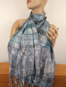 szal JW 5826  jedwab/wis  lekki ozdobny pod szyję  