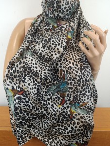 szal  jedwabny ozdobny apaszka 100% jedwab lekki / 60x180 cm /   2231170