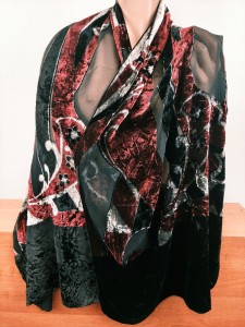 elegancki szal  jedwab z welurem 0877558