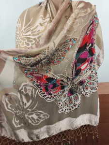 elegancki szal  z welurem aksamitem plus jedwab 0877465