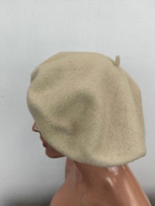Beret duży 12 cali 100% wełna 0052081 beż