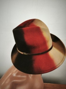 włoski kapelusz wełna asymetryczny  ITALIA COMPLIT  r.54-58 cm  / 14070921 cieniowany rudo brąz 