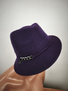 włoski kapelusz filcowy asymetryczny  ITALIA COMPLIT  r.54-57 cm  / 1400303 śliwka węgierka