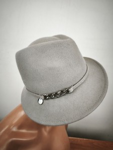 włoski kapelusz filcowy asymetryczny  ITALIA COMPLIT  r.53-57 cm  / 1400503 popiel