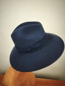 włoski kapelusz filcowy  wełna  ITALIA COMPLIT  r.53-56 cm  / 08070113 jeans granat jeansowy