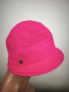 kapelusz len naturalny r.54-58 cm /   RB 0102071 fuksja
