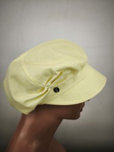 kaszkiet len naturalny r.53-57 cm /  leki obszerny  RB/ 0502101bananowy żółty nie intensywny