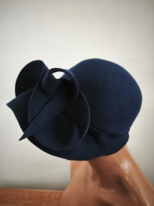 kapelusz wełniany filcowy artystyczny  r.53-56 /  MJZ 2063608 granat jasny