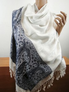 szal we wzory  JW 3844404 jedwab/wis mięsisty żakardowy