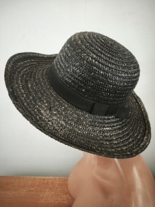 kapelusz słomka nat. r. 52-56 cm   0078850 czarny z brązem chłodnym