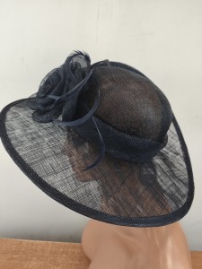 elegancki kapelusz wizytowy  słomka sinamay sizal LD ITALIA  / r.53-58 cm / 005872 GRANAT