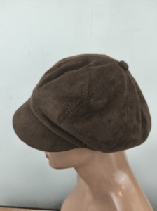 kaszkiet  r.53-56 cm  ocieplany eko zamsz 0047705 brąz