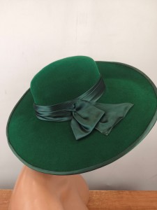kapelusz damski sierść królicza  od modniarki hand made / r.54-56 cm / 088502 zieleń butelka