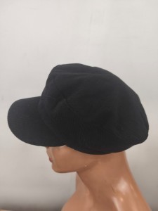 lekki kaszkiet damski konduktorka r.55-56 cm /  003470 sztruks welurowy czarny
