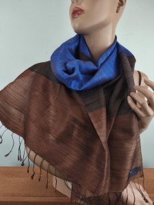 szalik szal jedwabny  szantung  ITALIA 40x180 cm  0362774 chaber brąz