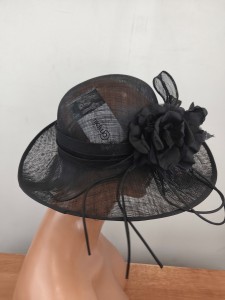 ekskluzywny kapelusz sinamay sizal słomka nat.  r.53-57 cm / ITALIA  0263301 czarny 