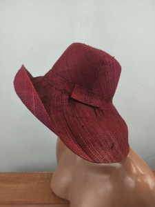 ultra lekki kapelusz do walizki rafia słomka naturalna  ITALIA  GIANNA  / 0074901 /   r.54-57 cm  bordo