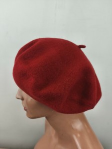 beret 11,5 cali / średnica 29 cm /czeski woolmark 100% wełna / 055204 rudy