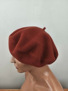 beret 11,5 cali / średnica 29 cm /czeski woolmark 100% wełna / 055227 rudy