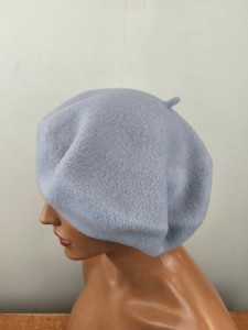beret 11,5 cali / średnica 29 cm /czeski woolmark 100% wełna / 055244 brudny błekit