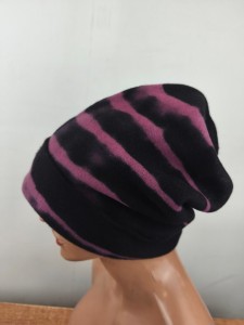 CZAPKA zimowa damska new wool 100% wełna ZW/ NIKA cieniowana /  005358 czarno różowa